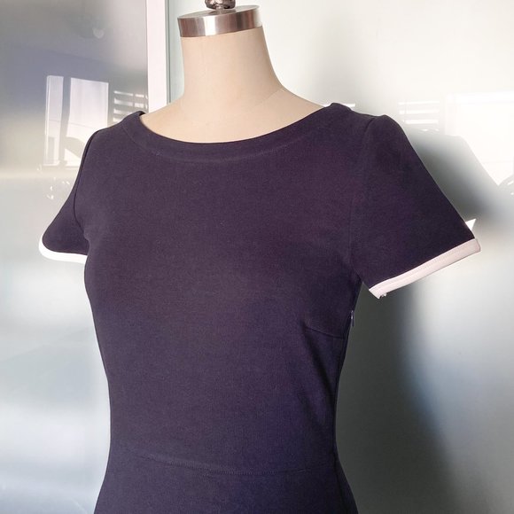 NWT Navy J. Crew drop waist dress with white trim size 2 - Picture 6 of 11